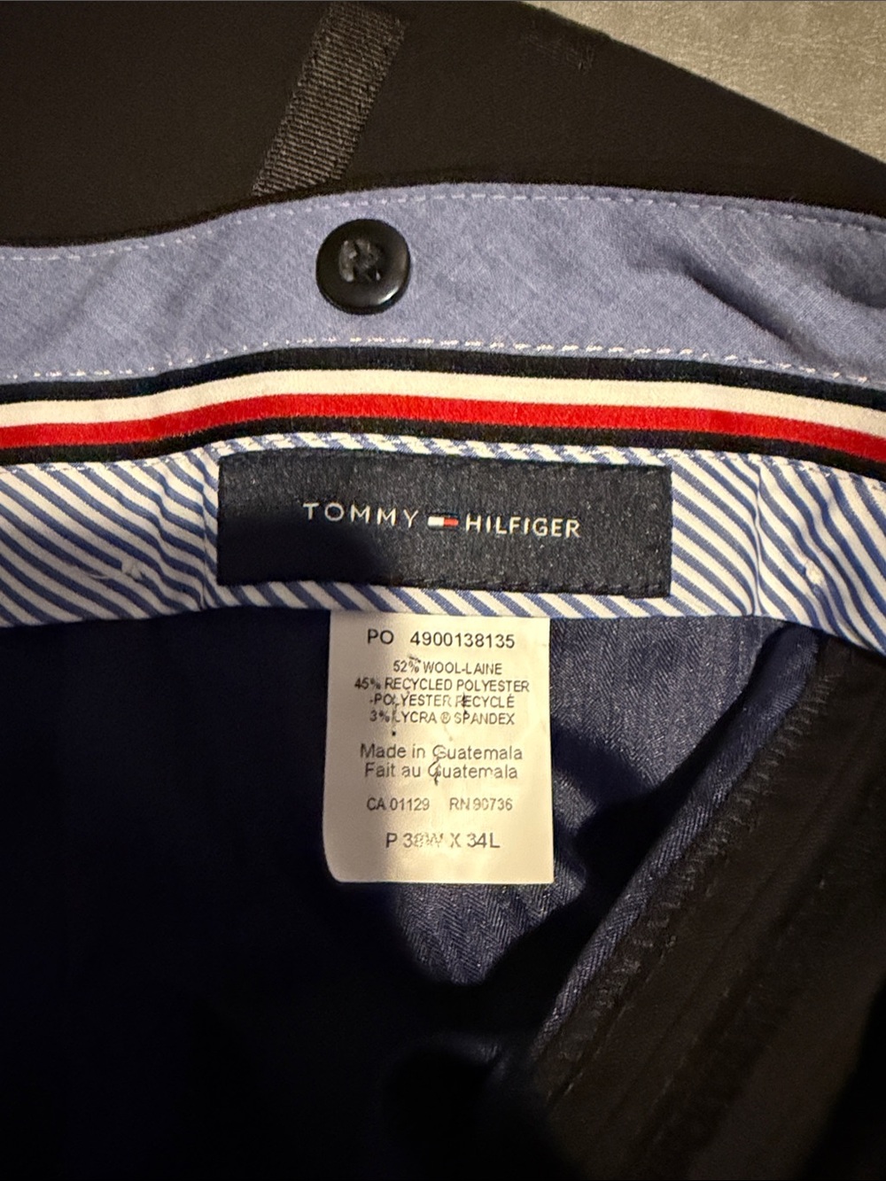 Tommy Hilfiger Black Men's Dress Pants with Satin Side Stripe 38x34 Unworn - Picture 2 of 5
